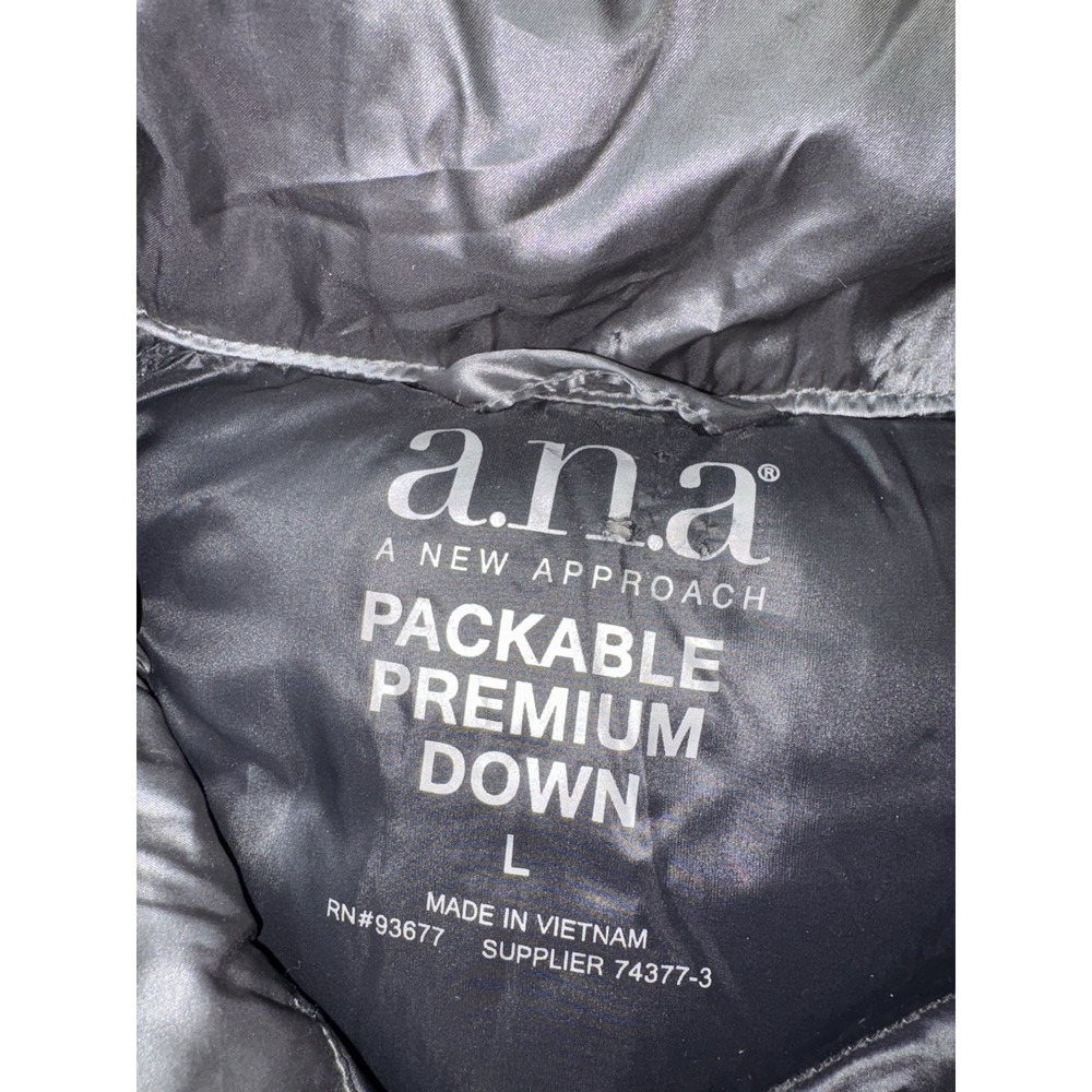 A.N.A Women's Packable Premium 80% Down Puffer Vest Jacket Gray Size Large ANA - Picture 4 of 10